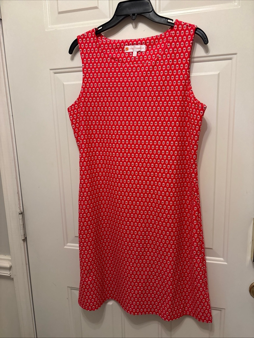 Jude Connally Sleeveless Red Mini Dress with White Dot Motif
